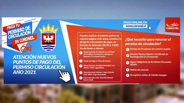 C&oacute;mo pagar el permiso de circulaci&oacute;n en Coronel